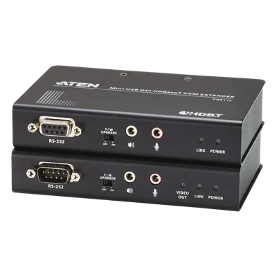 Extensor KVM / HDBaseT / DVI / USB 2.0 / RS-232 / 1920x1200 / 100m (328 pies)