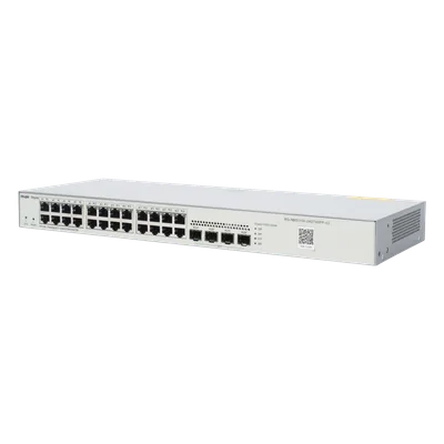 Switch Administrable L2 / 24 Puertos Gigabit / 4 SFP 1G / 56 Gbps / Sin Ventilador / Protección 6 kV