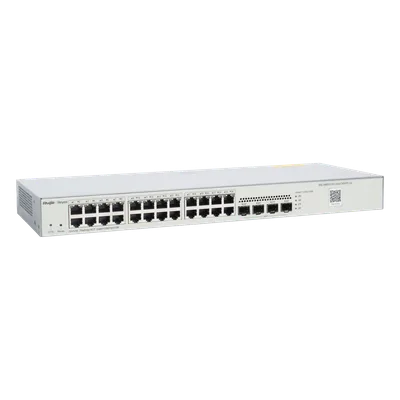 Switch Administrable L2 / 24 Puertos Gigabit / 4 SFP 1G / 56 Gbps / Sin Ventilador / Protección 6 kV