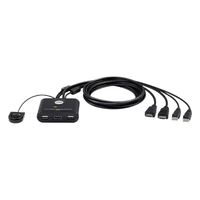 Switch KVM / 2 Puertos / HDMI FHD / USB / Cable 1.2 m (3.9 ft) / 1920x1080 @ 60Hz / HDCP 1.4