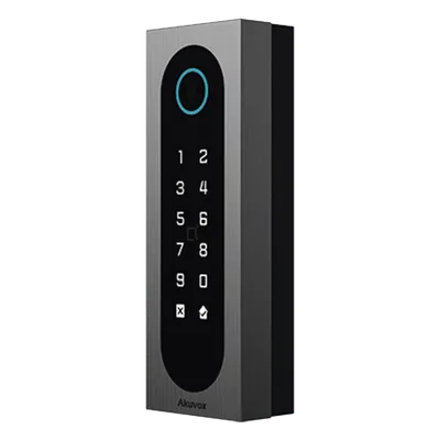 Control de Acceso Slim / 20,000 Tarjetas / 100,000 Eventos / IP65 & IK09 / Multi-Credencial QR-Bluetooth-PIN-RFID / Wiegand-RS485-Relay / Aluminio y Vidrio Templado
