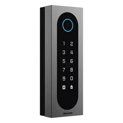 Control de Acceso Slim / 20,000 Tarjetas / 100,000 Eventos / IP65 & IK09 / Multi-Credencial QR-Bluetooth-PIN-RFID / Wiegand-RS485-Relay / Aluminio y Vidrio Templado