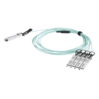 Cable AOC QSFP+ / 40 Gbps a 4x 10 Gbps / Fibra Óptica Activa / 2 m (6.6 ft) / Alta Densidad / Multi-Marca
