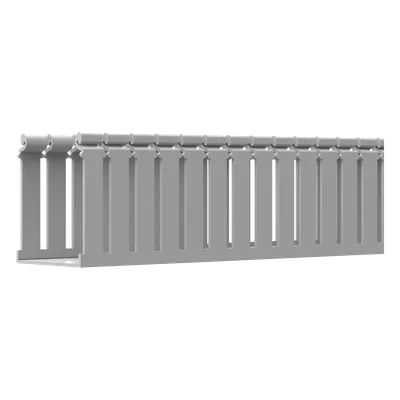 Canaleta Ranurada con Tapa / Tipo F / 108 mm Ancho / 79.2 mm Alto / 6.6 ft (2 m) Largo / Gris Claro