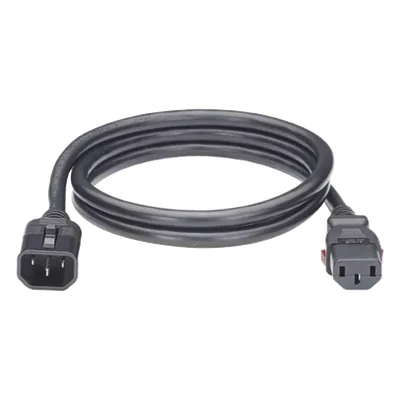 Cable de Alimentación con Bloqueo de Seguridad / IEC C14 a IEC C13 / 1.2 m (3.9 ft) / Doble W-Lock / Negro
