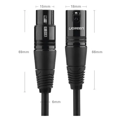 Cable XLR Balanceado / 3 Pines / 15 m (49.2 ft) / Triple Blindaje / Conectores Niquelados / Diámetro 6 mm