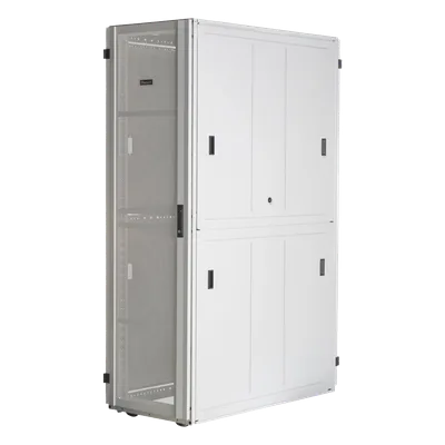 Gabinete para Centros de Datos / 42 UR / 600 mm (23.6 in) Ancho / 1200 mm (47.2 in) Profundidad / Acero / Puertas Perforadas 80% / Blanco
