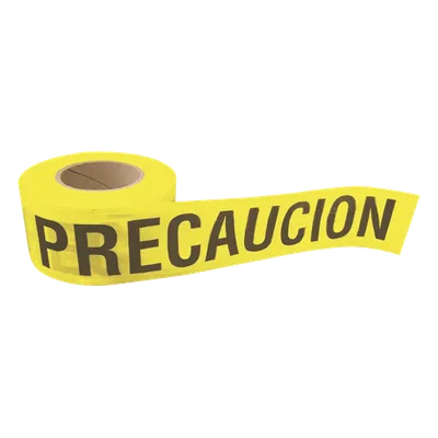 Cinta de Barricada / 100 m (328.1 ft) / Ancho 76 mm / Polipropileno Resistente a la Intemperie / Señalización PRECAUCIÓN / Espesor 0.4 mm