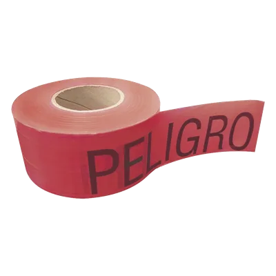 Cinta de Barricada / 100 m (328.1 ft) / Ancho 76 mm (3") / Polipropileno UV / Espesor 0.4 mm / Leyenda PELIGRO