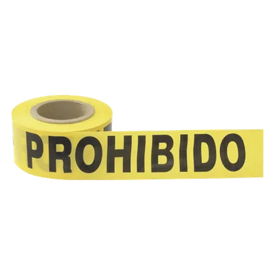 Cinta de Barricada / 100 m (328.1 ft) de Longitud / Ancho 76 mm (3") / Polipropileno con Aditivos UV / Espesor 0.4 mm / Leyenda "Prohibido el Paso"