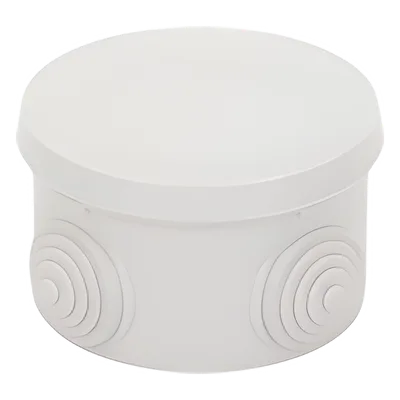 Caja de Derivación Circular / 4 Glándulas de Goma Ajustables / IP55 / -40 a 120°C / 70 mm Diámetro x 48 mm Alto