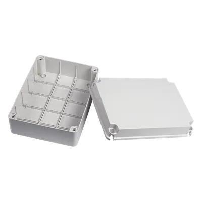 Gabinete de Plástico IP55 / 190 x 240 x 95 mm / Protección EMI y Antiestática / -40 a 120°C / Aplicaciones Solares y Telecomunicaciones