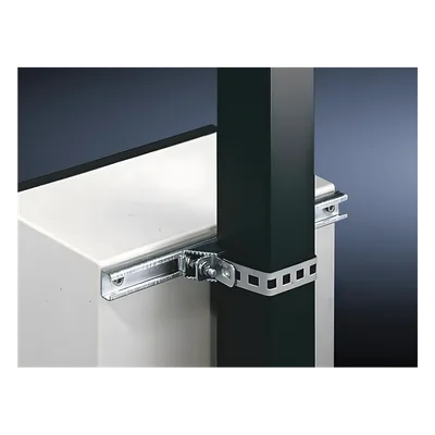 Herrajes Metálicos para Fijación / Gabinetes hasta 80 cm / Postes Cuadrados o Circulares / Acero Galvanizado / Correa 880 mm / 2 Piezas