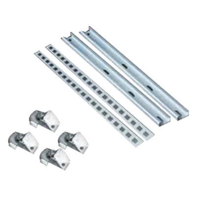 Herrajes Metálicos para Fijación / Gabinetes hasta 80 cm / Postes Cuadrados o Circulares / Acero Galvanizado / Correa 880 mm / 2 Piezas