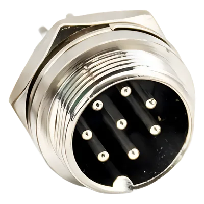 Conector Socket Hembra / 8 Contactos Macho / Soldable / Seguro Roscable / 3.5 x 1.7 cm / 0.46 oz