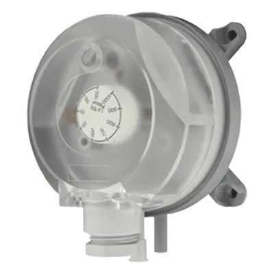 Interruptor de Presión Diferencial Ajustable / Rango 0.08 a 20 inH₂O (20 a 5000 Pa) / Contacto SPDT 1.5 A / IP54 / 1,000,000 Operaciones