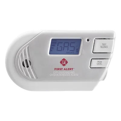 Detector Combo de Gases / Metano, Propano y CO / Pantalla Digital Retroiluminada / 85 dB / 120 Vca con Batería de Respaldo