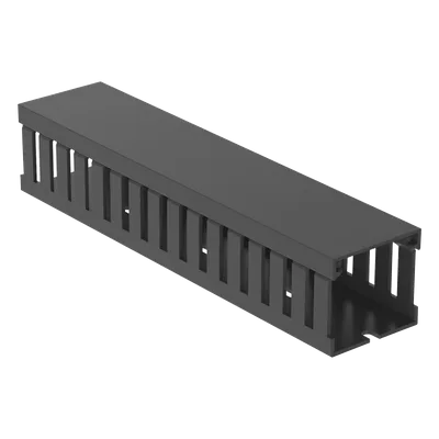 Canaleta Ranurada de PVC con Tapa / 44.5 mm Ancho / 41.1 mm Alto / 2 m (6.56 ft) Largo / Grado V-0 / Gris