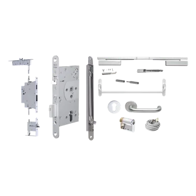 Kit de Cerradura Electrificada / Manija Activa / Barra Antipánico / 24V / Corte de Energía Seguro