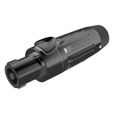 Conector Speakon Hembra / 4 Polos / 30 A / IP54 Acoplado / Carcasa Metálica Negra / AWG10