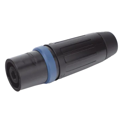 Conector Speakon Macho / 4 Polos / 30 A / IP54 / Carcasa Metálica Negra / AWG10