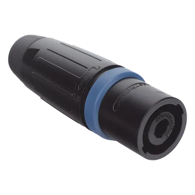Conector Speakon Macho / 4 Polos / 30 A / IP54 / Carcasa Metálica Negra / AWG10