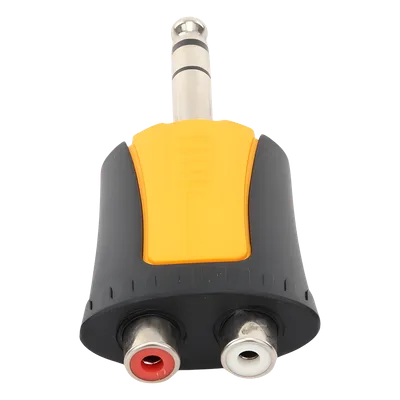 Adaptador de Audio Estéreo / Plug 1/4" (6.3 mm) a 2 x RCA Hembra / Carcasa Plástica / Precableado