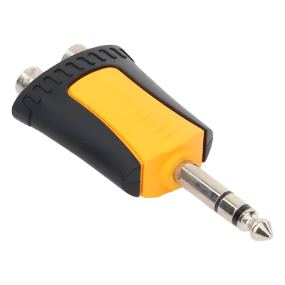 Adaptador de Audio Estéreo / Plug 1/4" (6.3 mm) a 2 x RCA Hembra / Carcasa Plástica / Precableado