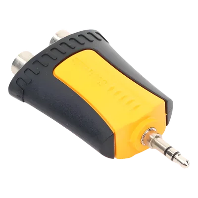 Adaptador de Audio / 3.5 mm Estéreo a 2 RCA Hembra / Carcasa de Plástico / Precableado