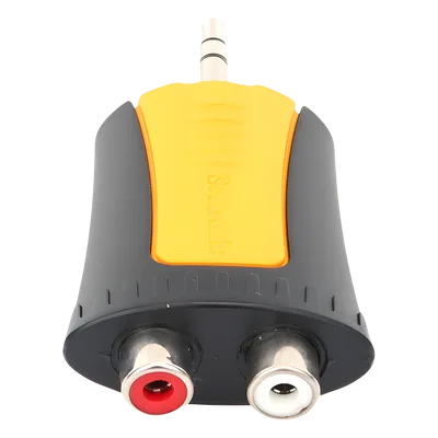 Adaptador de Audio / 3.5 mm Estéreo a 2 RCA Hembra / Carcasa de Plástico / Precableado