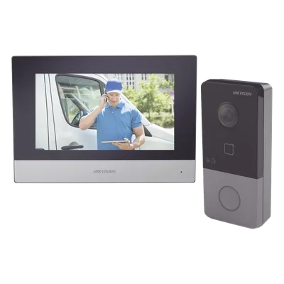 Kit de Videoportero IP / PoE / 1080p / Monitor Táctil 7" / IR 3 m (9.8 ft) / Lector MIFARE / IP65 / 1 Departamento