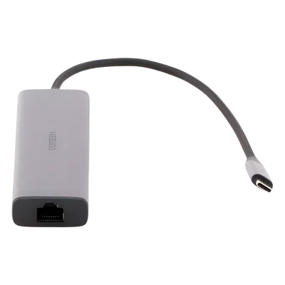 Hub USB-C 6 en 1 / 3 Puertos USB-A 3.0 (5 Gbps) / HDMI 4K@30Hz / PD 100W / Gigabit Ethernet / Aluminio