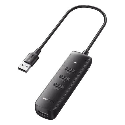 HUB USB-A 3.0 / 4 Puertos USB-A 3.0 5Gbps / Cable 25 cm (0.82 pies) / Alimentación USB-C / Indicador LED / Diseño Ultra Delgado