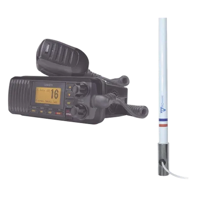 Kit de radio marina con antena de fibra de vidrio / 156-163 MHz / 25W / 2.4 m (7.9 ft) / Omnidireccional / IPX4