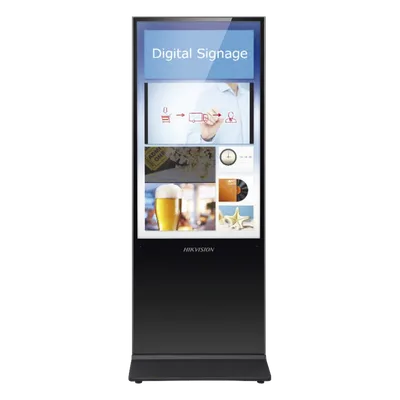 Pantalla de 55" 4K para Publicidad Digital / Base para Piso (Totem) / Puertos USB / Entrada de Video HDMI y VGA /  WiFi / Altavoz Integrada
