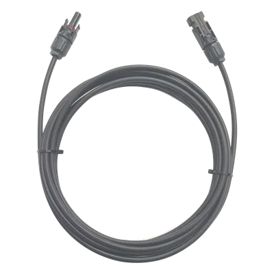 Cable Fotovoltaico / 1 m (3.28 ft) / 10 AWG (6 mm²) / Negro / Terminales MC4 Macho y Hembra / -40°C a 90°C / 1000/2000 V