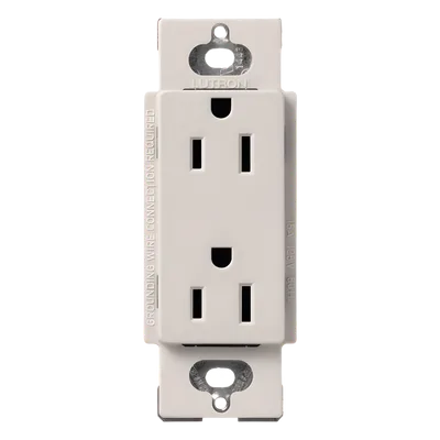 Contacto Dúplex Decorativo / 15 A / 125 V / Diseño Sin Tornillos Visibles / Acabado Biscuit / Compatible Línea Claro