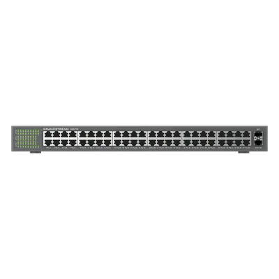 Switch No Administrable / 48 Puertos Gigabit / 100 Gbps / 2 SFP / Montaje Rack / 9KB Jumbo Frame