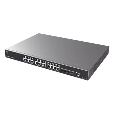 Switch Capa 3 PoE+ Administrable / 24 puertos Gigabit / 4 puertos SFP+ 10G / 360W PoE / 128 Gbps / 95.232 Mpps / 1.18 pies (0.36 m) de profundidad