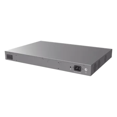 Switch Capa 3 PoE+ Administrable / 24 puertos Gigabit / 4 puertos SFP+ 10G / 360W PoE / 128 Gbps / 95.232 Mpps / 1.18 pies (0.36 m) de profundidad