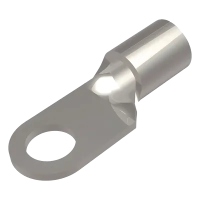Terminal de Anillo / 6 AWG / Tornillo 5/16" (8 mm) / 600 V / Cobre Estañado / Barril Largo