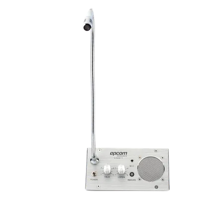 Sistema de Intercomunicación de Ventanilla / Audio Bidireccional / Captación 50 cm / Micrófono Dual Interior y Exterior / Carcasa de Aluminio Espacial / 12V / 2W