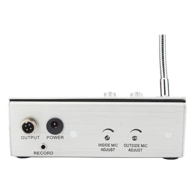 Sistema de Intercomunicación de Ventanilla / Audio Bidireccional / Captación 50 cm / Micrófono Dual Interior y Exterior / Carcasa de Aluminio Espacial / 12V / 2W