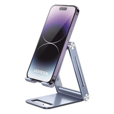 Soporte de Escritorio para Teléfono Móvil / Aluminio / Ajustable / Plegable / Carga hasta 600 g / Compatibilidad 4.7'' a 7.9''