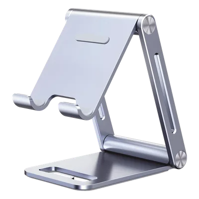 Soporte de Escritorio para Teléfono Móvil / Aluminio / Ajustable / Plegable / Carga hasta 600 g / Compatibilidad 4.7'' a 7.9''