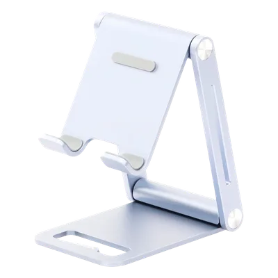 Soporte de Escritorio para Teléfono Móvil / Aluminio / Ajustable / Plegable / Carga hasta 600 g / Compatibilidad 4.7'' a 7.9''
