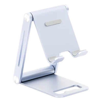 Soporte de Escritorio para Teléfono Móvil / Aluminio / Ajustable / Plegable / Carga hasta 600 g / Compatibilidad 4.7'' a 7.9''