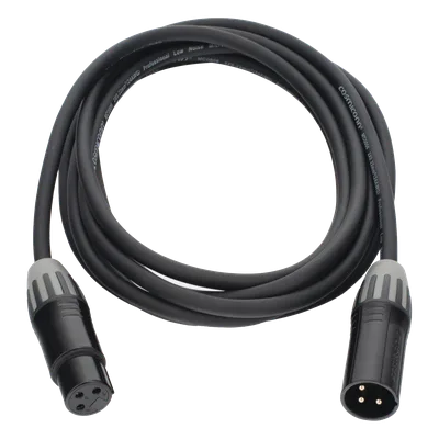 Cable XLR / 3 Polos / Hembra-Macho / Contactos Dorados / Triple Blindaje / 3 m (9.8 ft)