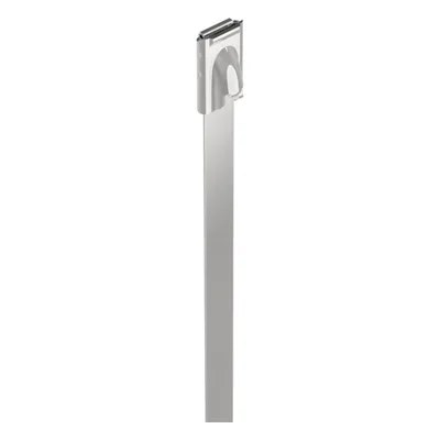 Cincho de Acero Inoxidable / 316 Estándar / 127 mm (5.0 in) largo x 4.6 mm ancho / 100 Piezas / Cierre Automático de Acceso Ancho / Bordes Redondeados