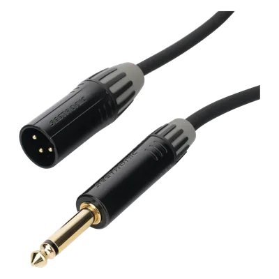 Cable de Audio XLR a Plug / 3 Polos Macho a 1/4 in Mono / Doble Blindaje / Longitud 3 m (9.8 ft) / Conectores Seetronic Serie M